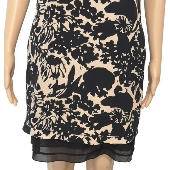 DVF Diane Von Furstenberg 95% Silk Sleeveless Tiered Hem Shift Dress (4) - Picture 3 of 13